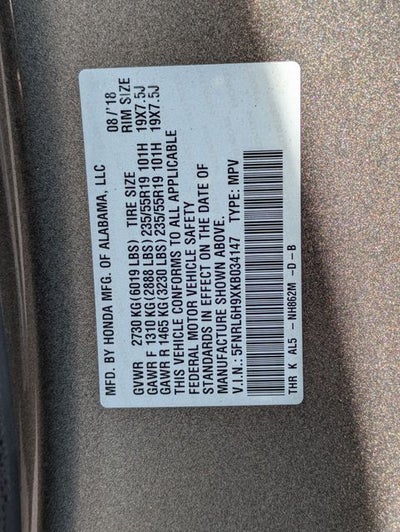 2019 Honda Odyssey Elite