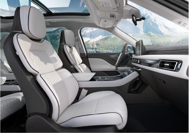 The interior of a Lincoln Aviator® Black Label model is shown in the Chalet theme | Parkway Lincoln in Winston Salem NC