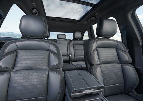 The spacious second row and available panoramic Vista Roof® is shown. | Parkway Lincoln in Winston Salem NC