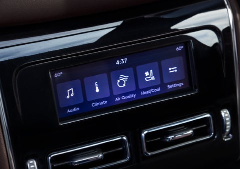 Driver controls like music, temperature, air quality, settings, and heat/cool seats are shown. | Parkway Lincoln in Winston Salem NC