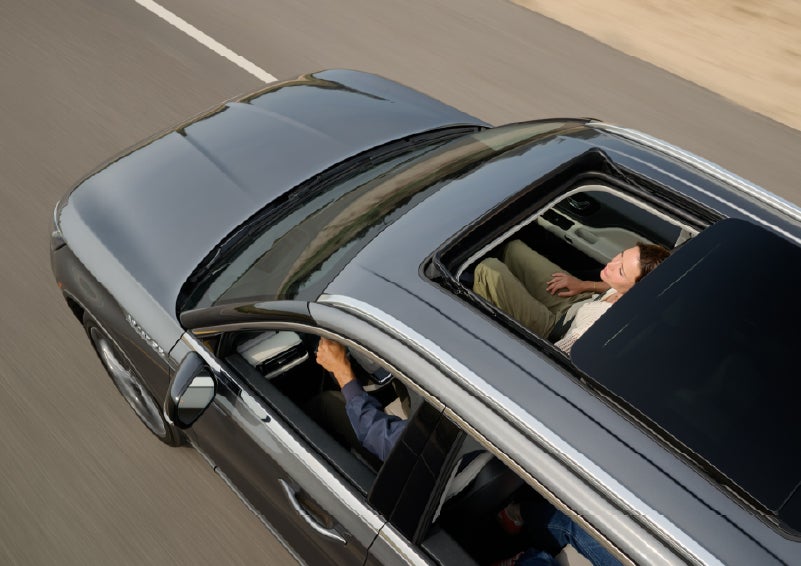 The available panoramic Vista Roof® of a 2027 Lincoln Aviator® SUV is open. | Parkway Lincoln in Winston Salem NC
