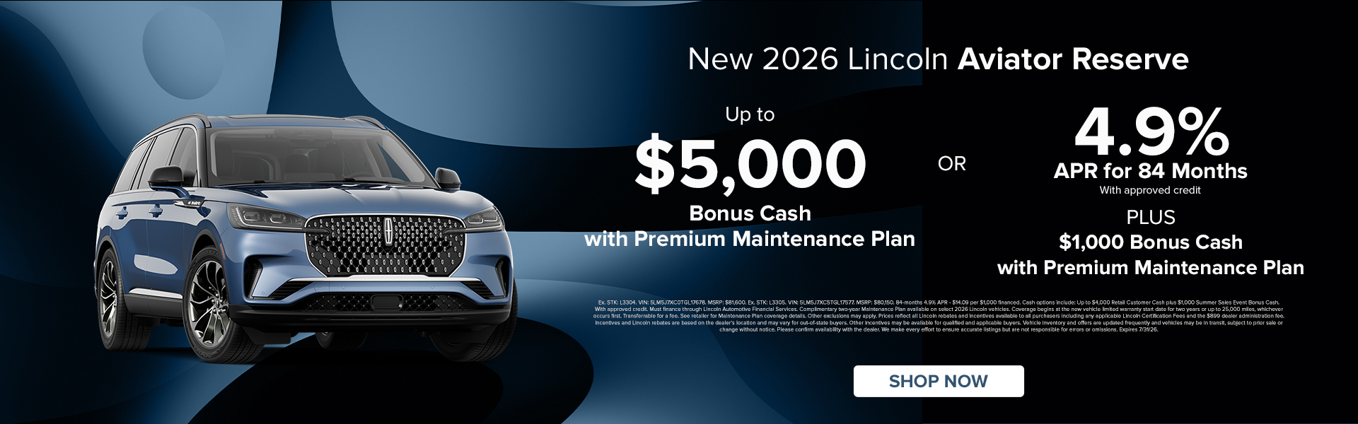 Lincoln Aviator Offers